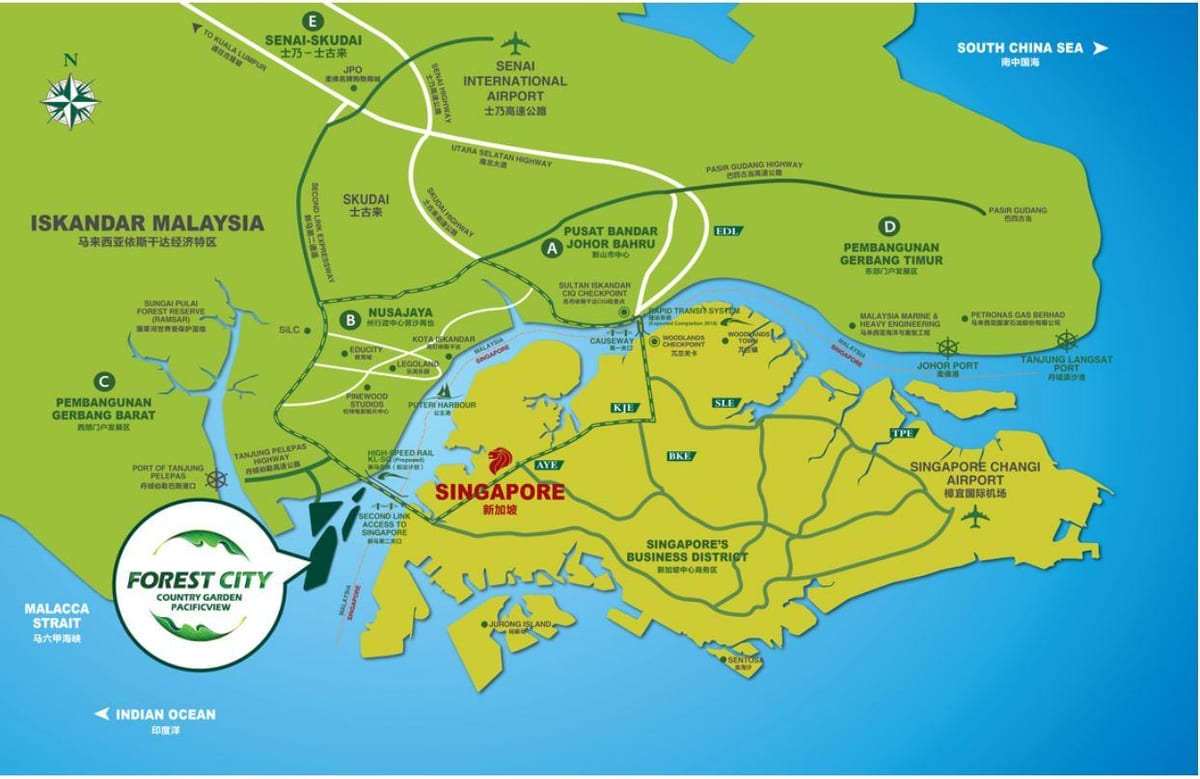 mapa de cidade da floresta da malásia