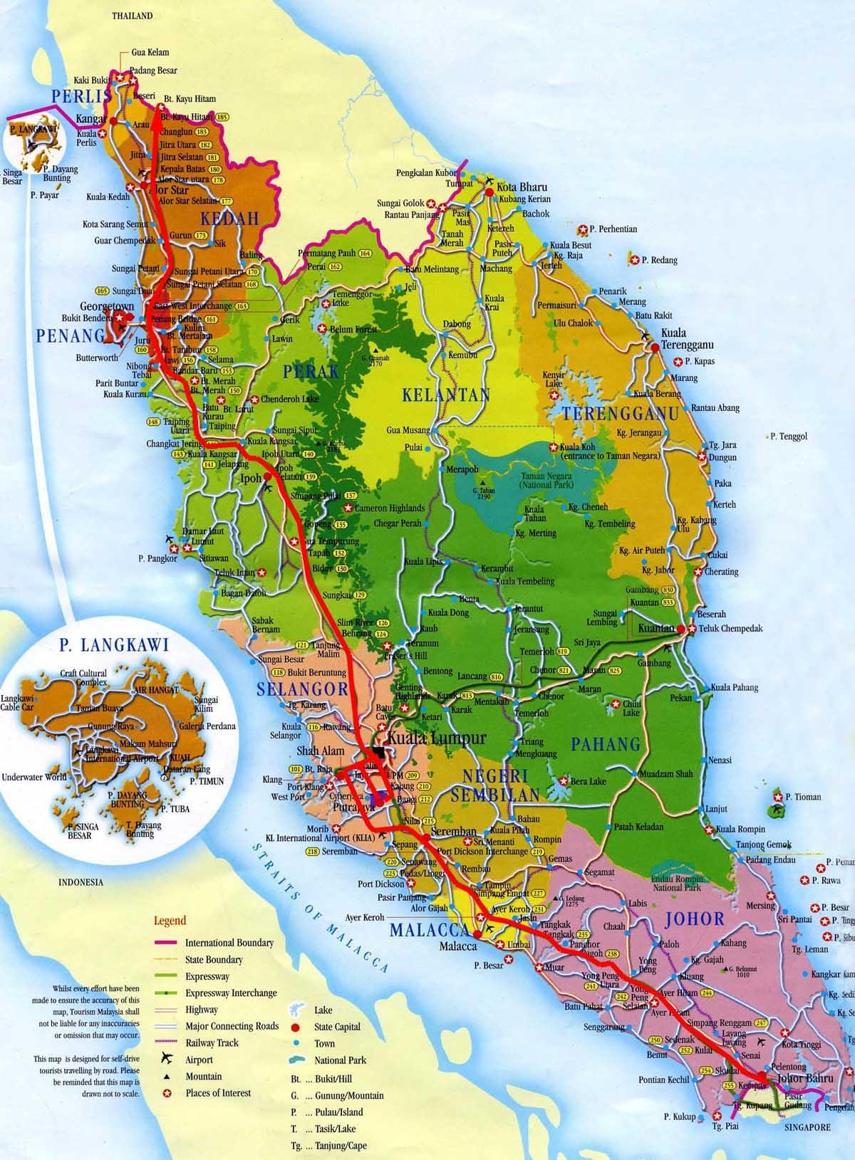 mapa do sul da malásia