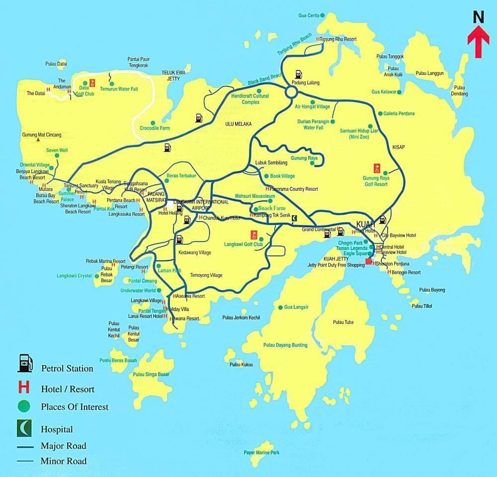 mapa da malásia e langkawi