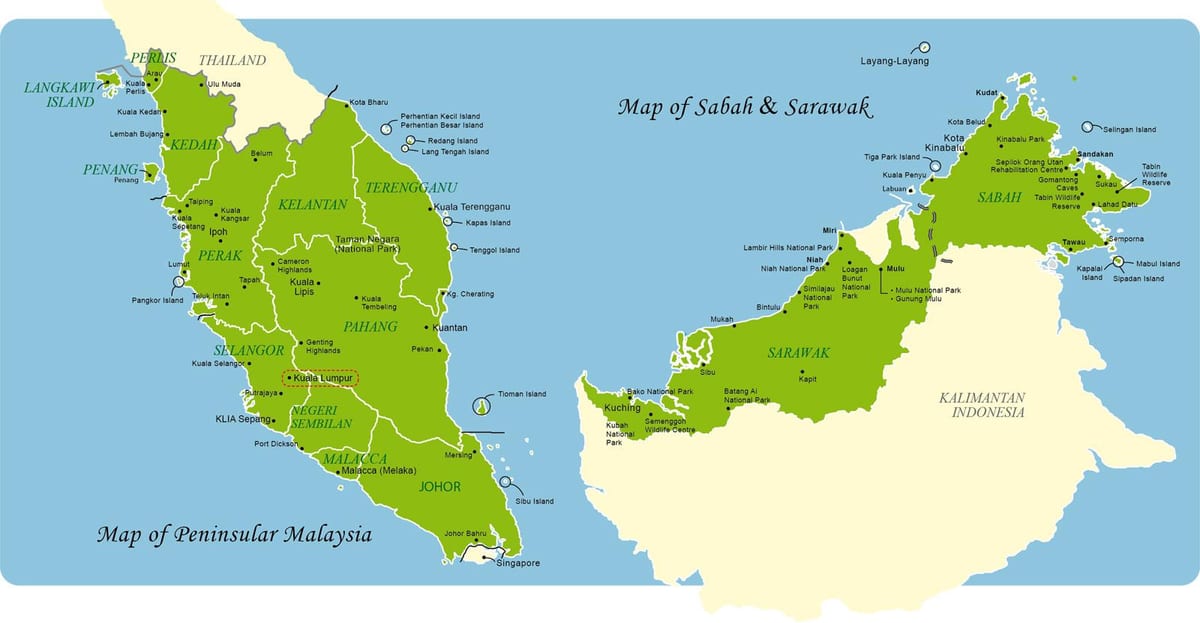 malásia mapa completo