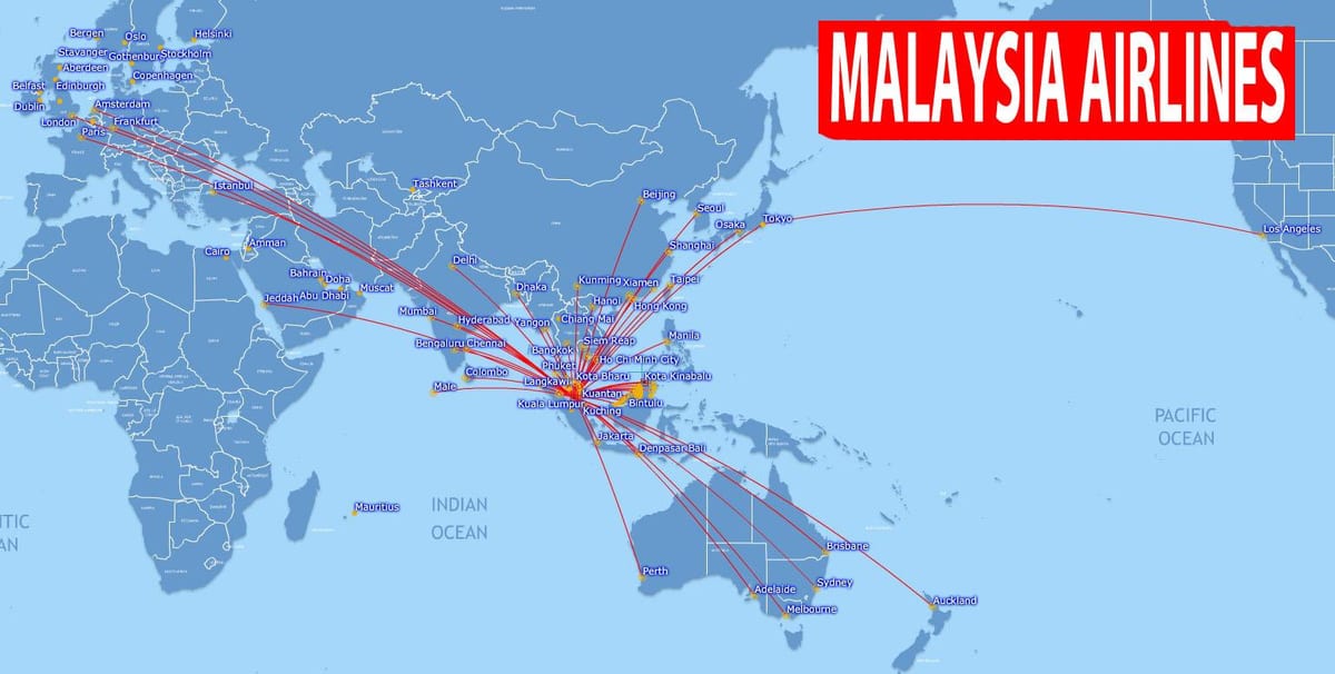 mapa da malásia rota