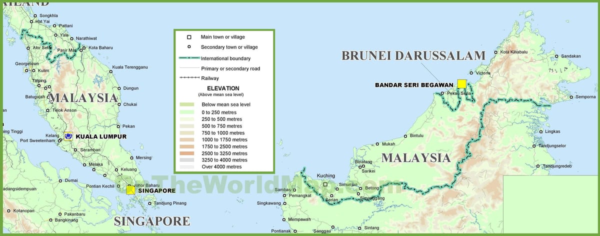 malásia geografia mapa