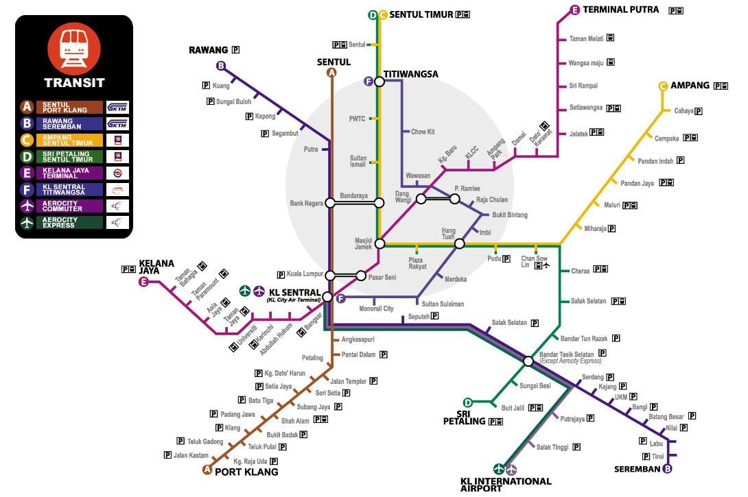 mapa da malásia transporte