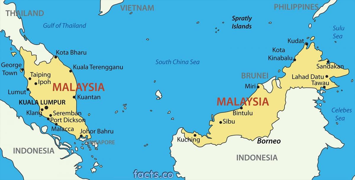 um mapa da malásia