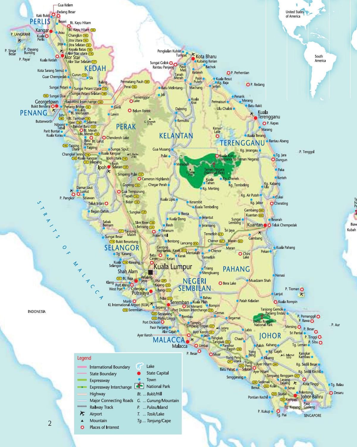 mapa de direções do mapa da malásia