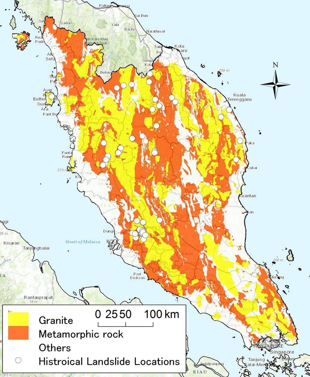mapa geológico da malásia