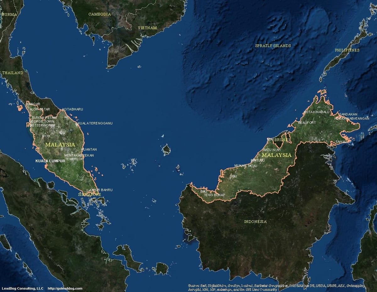 mapa da mapa da malásia