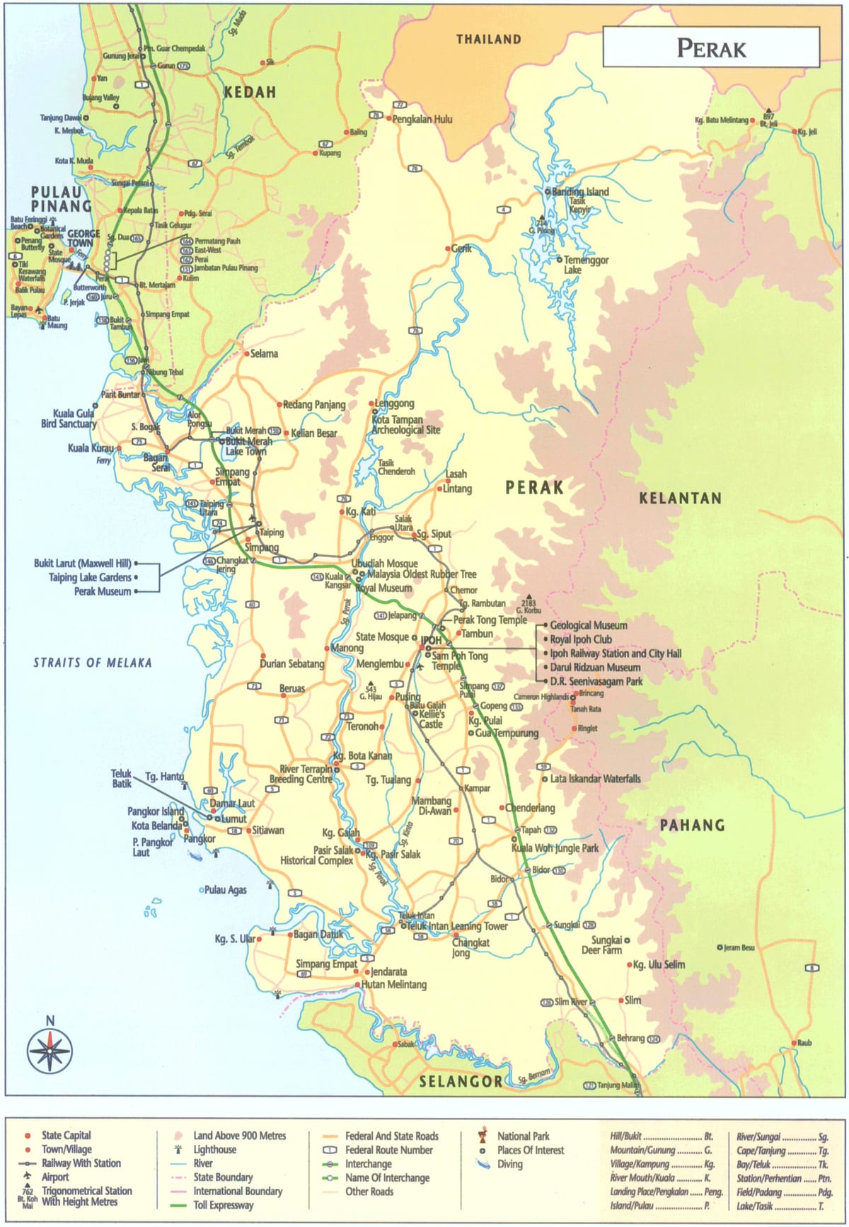 mapa do estado de perak, malásia