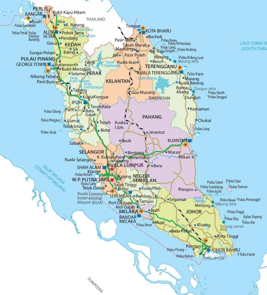 penisular malásia mapa