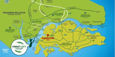 Mapa de cidade da floresta da malásia