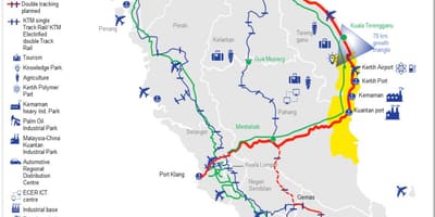 Mapa da costa leste da malásia