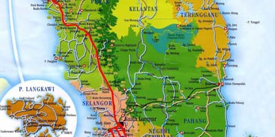 Mapa do sul da malásia