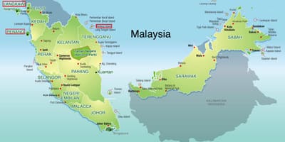 Mapa da malásia e ilhas
