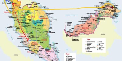 Mapa da malásia de ônibus