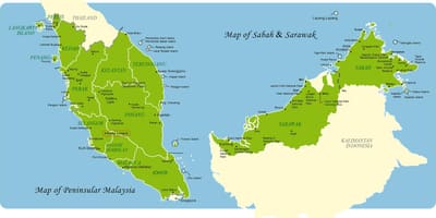 Malásia mapa completo