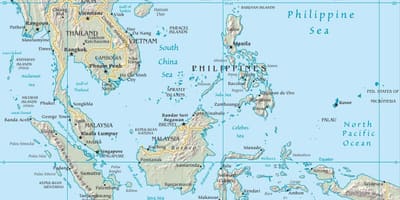 Mapa da malásia e países vizinhos