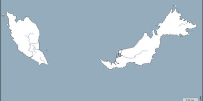 Mapa em branco da malásia