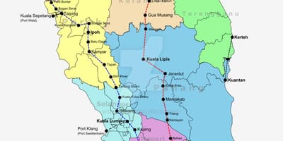Trem mapa da malásia