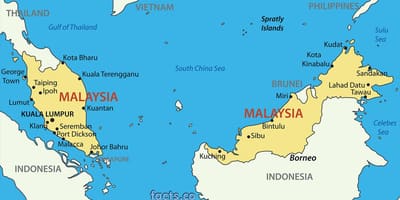 Um mapa da malásia