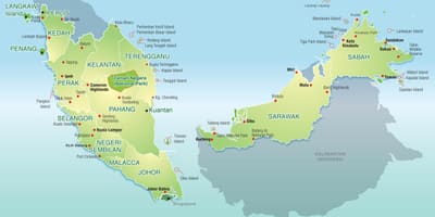 Mapa da malásia montanhas