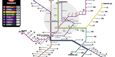 Mapa da malásia transporte