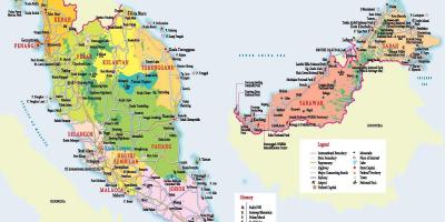 Mapa turístico da malásia