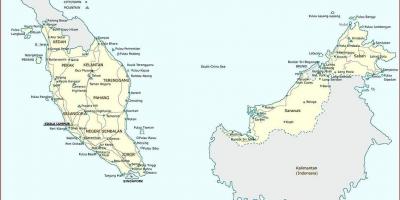 Mapa detalhado da malásia
