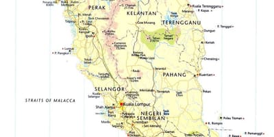 Malásia estrada mapa de direções