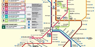 Malásia mrt mapa de 2016