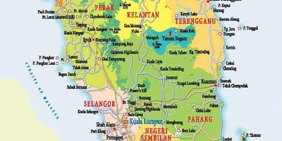Mapa da malásia ocidental