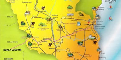 Mapa do estado de pahang malásia