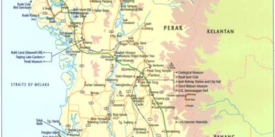 Mapa do estado de perak, malásia