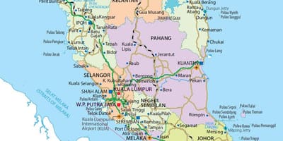 Penisular malásia mapa